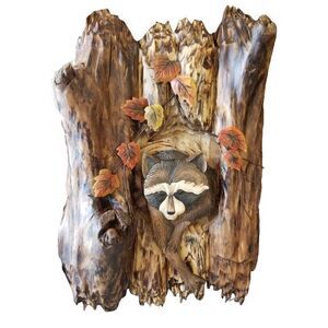 Raccoon in Tree Wall Art – 16" x 32"